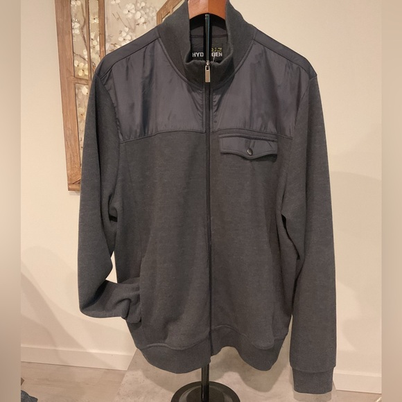 HYDROGEN Black Mixed Media Zip up Sweater/Jacket . - Picture 1 of 6